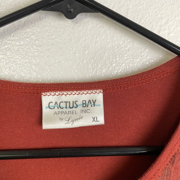 Cactus Top Womens Size XL Red Aztec Embellished Rhinestones Cotton Shirt Casual - Picture 8 of 9